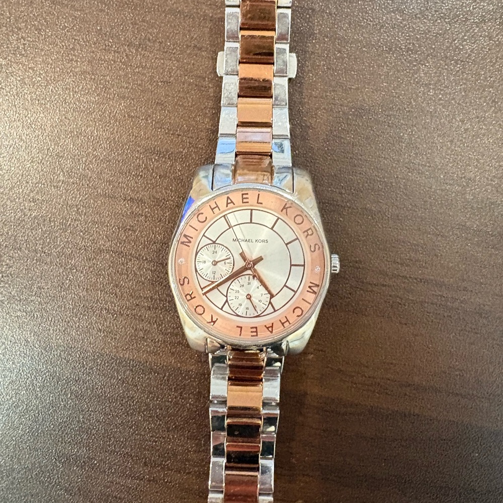 Michael Kors Two-Tone Rose and Silver Watch